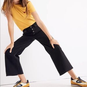 Madewell Wide Leg Cropped Jeans in Black